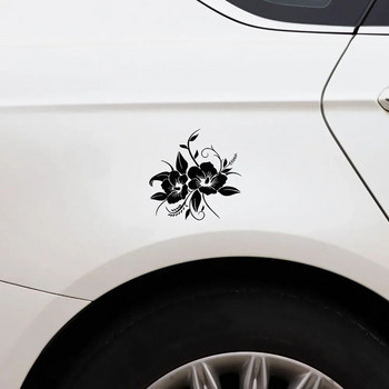 Стикер за кола Нежна и красива в пълен разцвет цвете Деликатен дизайн Водоустойчива креативност Винилова стикерка, 16см*16см
