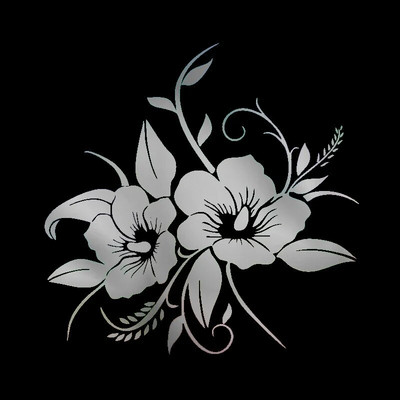 Gyengéd autómatrica, gyönyörű virágzásban, finom kialakítású, vízálló kreativitású vinil matrica, 16 cm * 16 cm