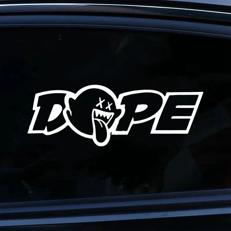 Isekleepuv vinüülkleebis Dope Ghost autokleebiste veekindlate autodekoratsioonide jaoks kaitseraua tagaakna sülearvutil 20 cm * 7 cm