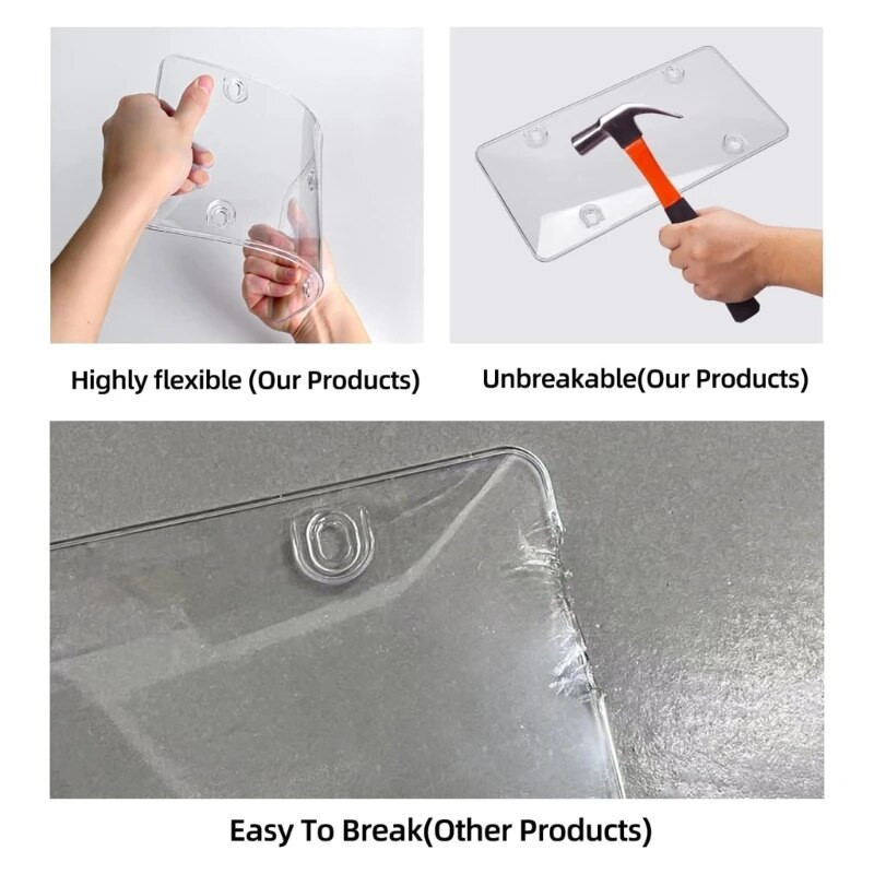 Automobilis skaidrus atspindintis greitį mažinantis raudonas žibintas mokesčių kameros kamštis valstybinio numerio dangtelis valstybinio numerio korpuso nesulaužomas laikiklis