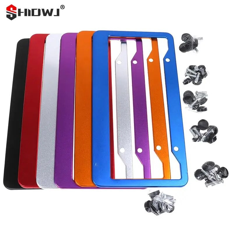 1db univerzális alumínium rendszámtábla keret Styling Power Racing Fra címketartó engedély USA autós tartozék