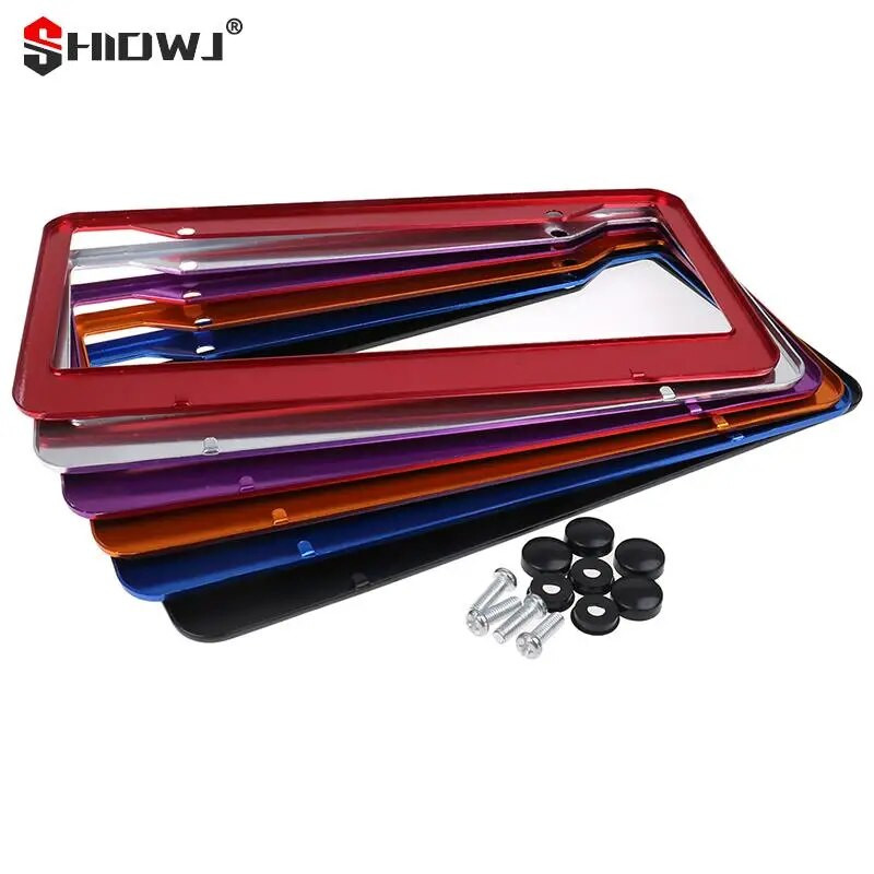 1db univerzális alumínium rendszámtábla keret Styling Power Racing Fra címketartó engedély USA autós tartozék