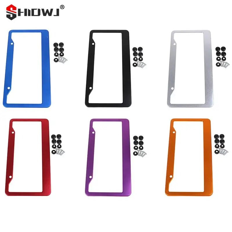 1db univerzális alumínium rendszámtábla keret Styling Power Racing Fra címketartó engedély USA autós tartozék