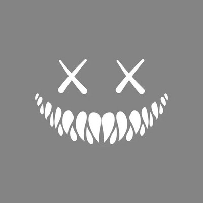 Démon mosolygó arcú autómatricák hátsó szélvédőhöz, hideg autó karosszériához vízálló dekorációhoz, bakelit matricák autóablakokhoz