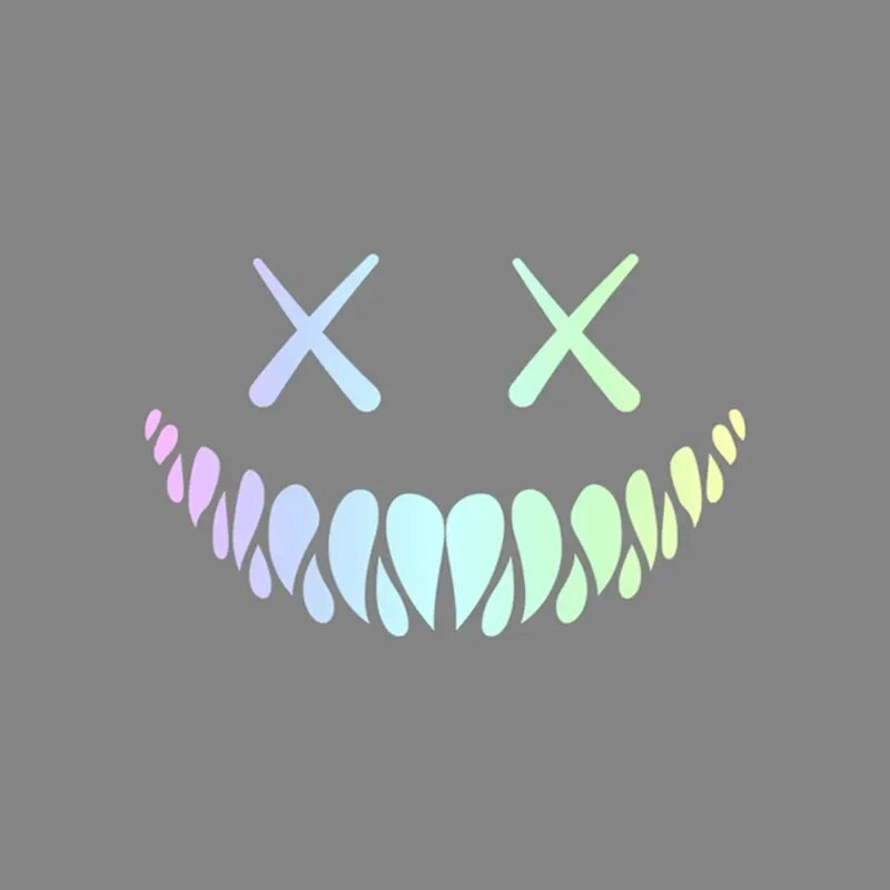 Démon mosolygó arcú autómatricák hátsó szélvédőhöz, hideg autó karosszériához vízálló dekorációhoz, bakelit matricák autóablakokhoz