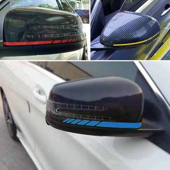 2PCS Stripes Sticker Rearview Mirror Decal за Mercedes Benz ABCE CLA SVR ML AMG W176 C117 W205 W204 W213 W212 C253 Decal