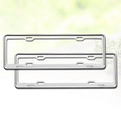 2 gab. Nerūsējošā tērauda numura zīmes rāmis Pretrūsas metāla numura zīmju plaukts Delikāts numura zīmju paliktnis Praktiska licence