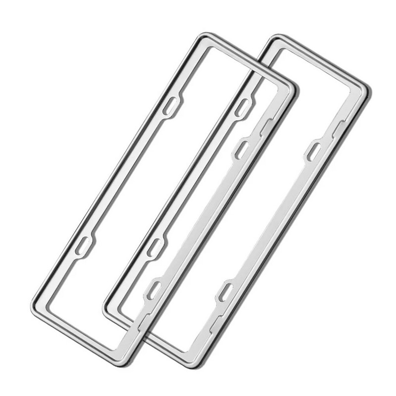 2 gab. Nerūsējošā tērauda numura zīmes rāmis Pretrūsas metāla numura zīmju plaukts Delikāts numura zīmju paliktnis Praktiska licence