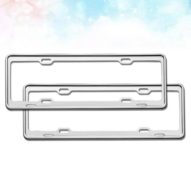 2 gab. Nerūsējošā tērauda numura zīmes rāmis Pretrūsas metāla numura zīmju plaukts Delikāts numura zīmju paliktnis Praktiska licence