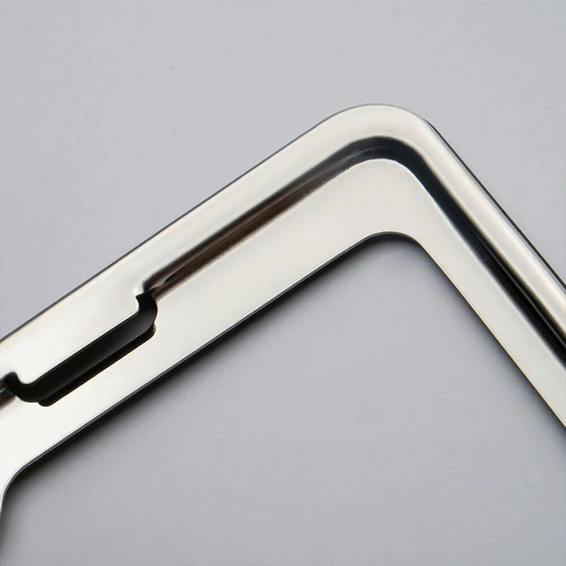 2 gab. Nerūsējošā tērauda numura zīmes rāmis Pretrūsas metāla numura zīmju plaukts Delikāts numura zīmju paliktnis Praktiska licence