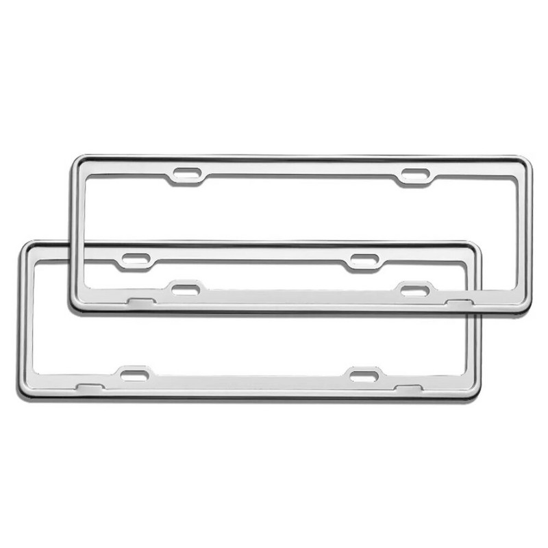 2 gab. Nerūsējošā tērauda numura zīmes rāmis Pretrūsas metāla numura zīmju plaukts Delikāts numura zīmju paliktnis Praktiska licence