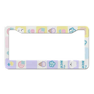 Ilus õlimaali lilleseeria alumiiniumsulamist Ameerika auto numbrimärgi kate Autodekoratsioon kohandatav