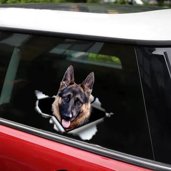 Αυτοκόλλητο Αυτοκόλλητο Αυτοκόλλητο Αυτοκόλλητο 3D Αυτοκόλλητο Αυτοκόλλητο Γερμανικού Ποιμενικού Pet Dog Αυτοκόλλητο Αδιάβροχο Auto Decors στον προφυλακτήρα πίσω παράθυρο