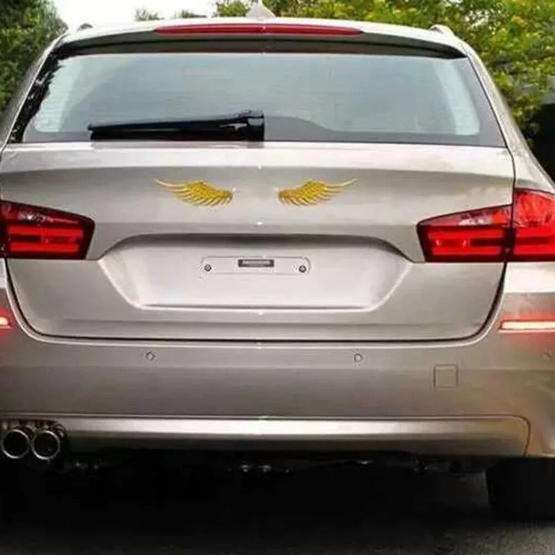 3D dimenziós ötvözet fém autómatricák Angel Hawk Wings embléma jelvény matrica autó logó matrica arany ezüst színű opcionális 1 pár