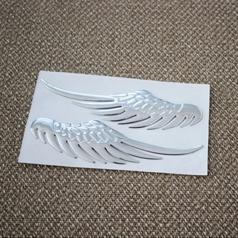 3D dimenziós ötvözet fém autómatricák Angel Hawk Wings embléma jelvény matrica autó logó matrica arany ezüst színű opcionális 1 pár
