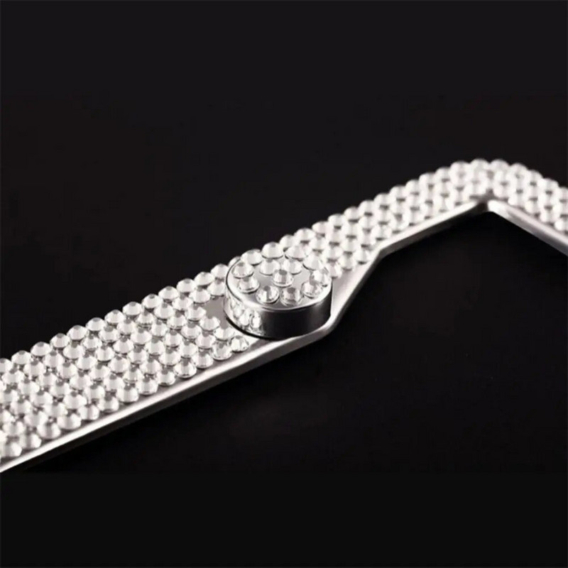 Bling okvir registarske pločice od nehrđajućeg čelika od kristalnog dijamanta, mesni držač registarske pločice