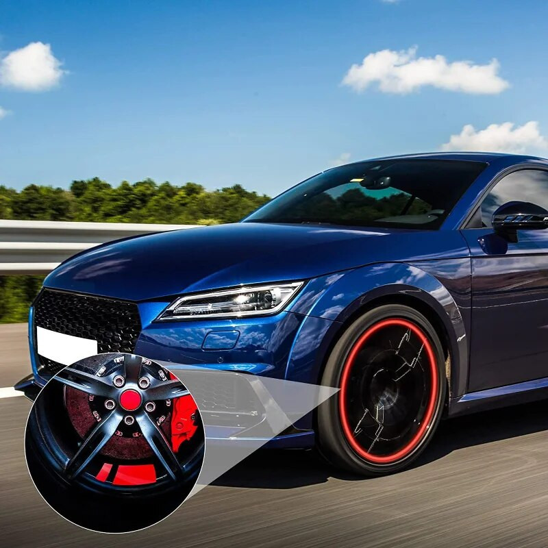 1/4db autómatrica fényvisszaverő autó keréktárcsa vinil figyelmeztető matrica Mark Stripe Racing kerékagy matricák dekoratív autómatricákhoz