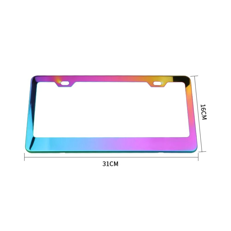 Jdm automobilski dodaci Racing Neo Chrome Burnt Blue okvir registarske pločice od nehrđajućeg čelika za američki standard