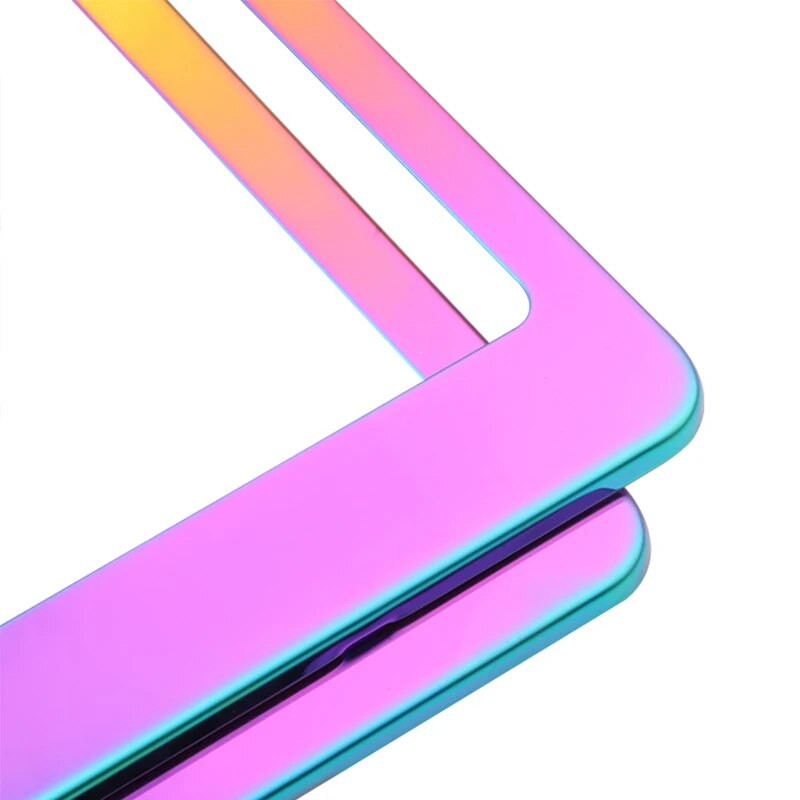 Jdm automobilski dodaci Racing Neo Chrome Burnt Blue okvir registarske pločice od nehrđajućeg čelika za američki standard