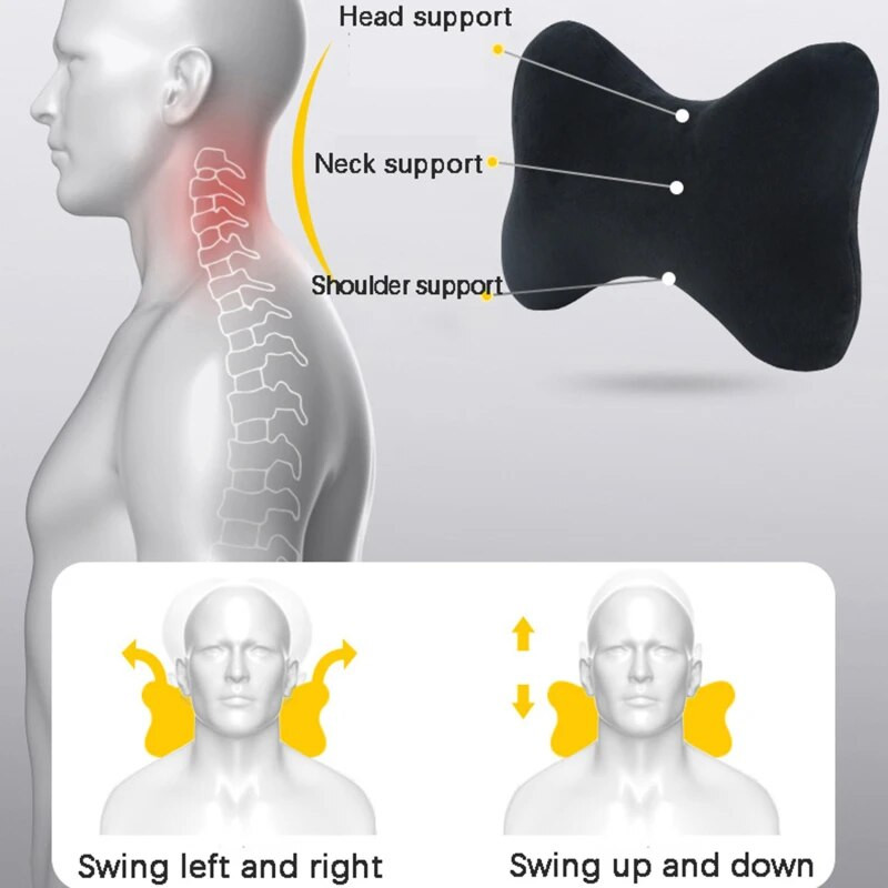 1db autós nyaki fejtámla párna memóriahab autósülés nyakpárna légáteresztő kristálybársony fej- és nyaktámasz alváspárnához