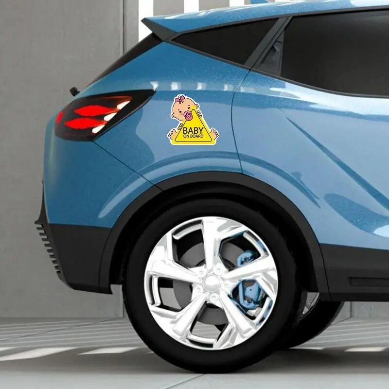 Lapse pardal oleva auto hoiatusmärk 13,4 x 15 cm Autos olev beebi autos olev kleebis Autoakna külge kinnitatav korduvkasutatav veekindel beebi pardal