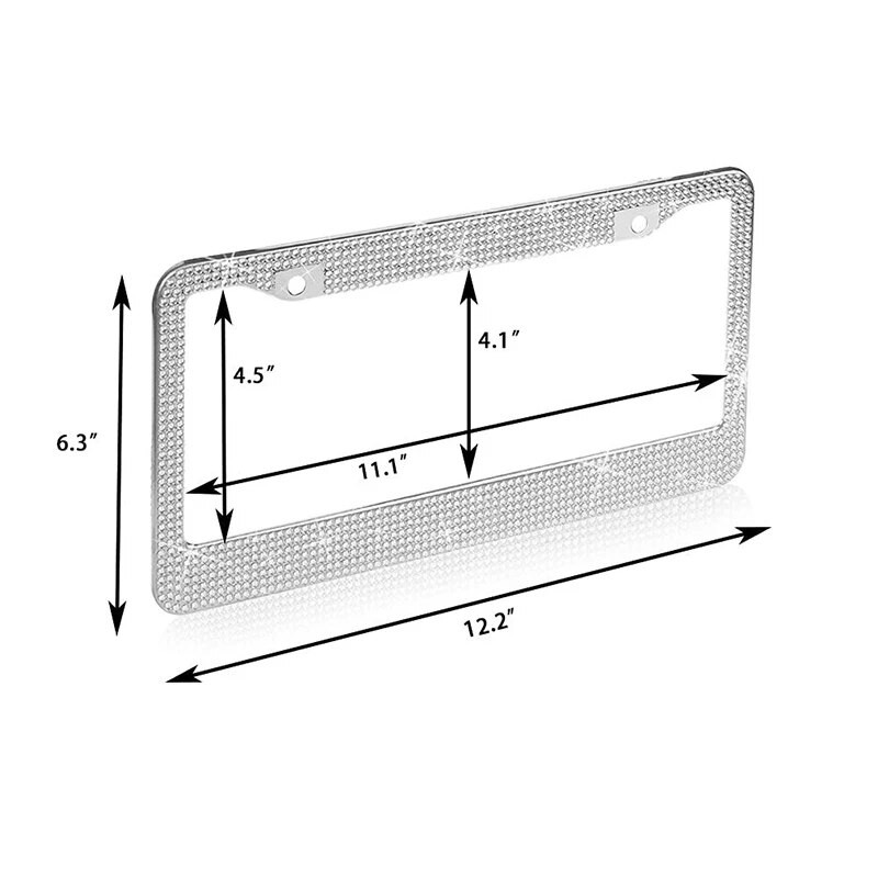 1 tk Teemantidega kaetud numbrimärgi raam kõrgekvaliteediline kristallplaadist autoraam lihtne moodne kaetud USA naiste autokaunistus