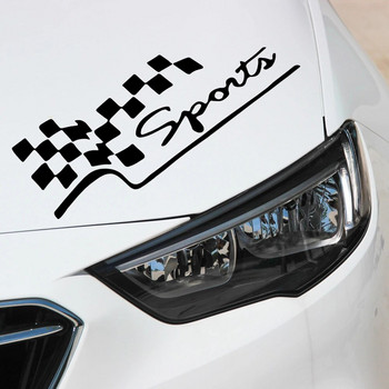 Стикер със състезателен спортен флаг Светлоотразителни винилови стикери за кола Творчески стикер за мотоциклетна кола Стил на автомобила Забавни стикери за автомобили