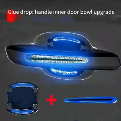 Uued üldotstarbelised 3D-süsinikkiust autoukse käepideme kleebised kriimustuskindlad kleebised, auto turvalisuse helkurribaga autokleebised