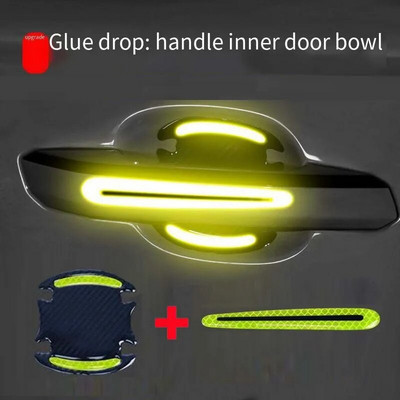 Uued üldotstarbelised 3D-süsinikkiust autoukse käepideme kleebised kriimustuskindlad kleebised, auto turvalisuse helkurribaga autokleebised