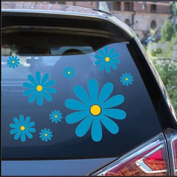 Car Styling Daisy Decal Σετ 14 / Αυτοκόλλητα Hippie Flower Αυτοκόλλητα παραθύρου αυτοκινήτου Camper Van Flower Stickers Suv Surf Laptop Διακόσμηση