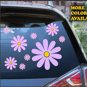 Комплект от 14 стикера с маргаритки за стайлинг на автомобили / Хипи цветя Стикери за прозорци на автомобили Camper Van Flower Stickers Suv Surf Laptop Decoration