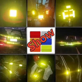 10 бр. 3*8 см светлоотразителни стикери за автомобилна броня Светлоотразителна предупредителна лента Лента Сигурни рефлекторни стикери Стикери Предупреждение за безопасност