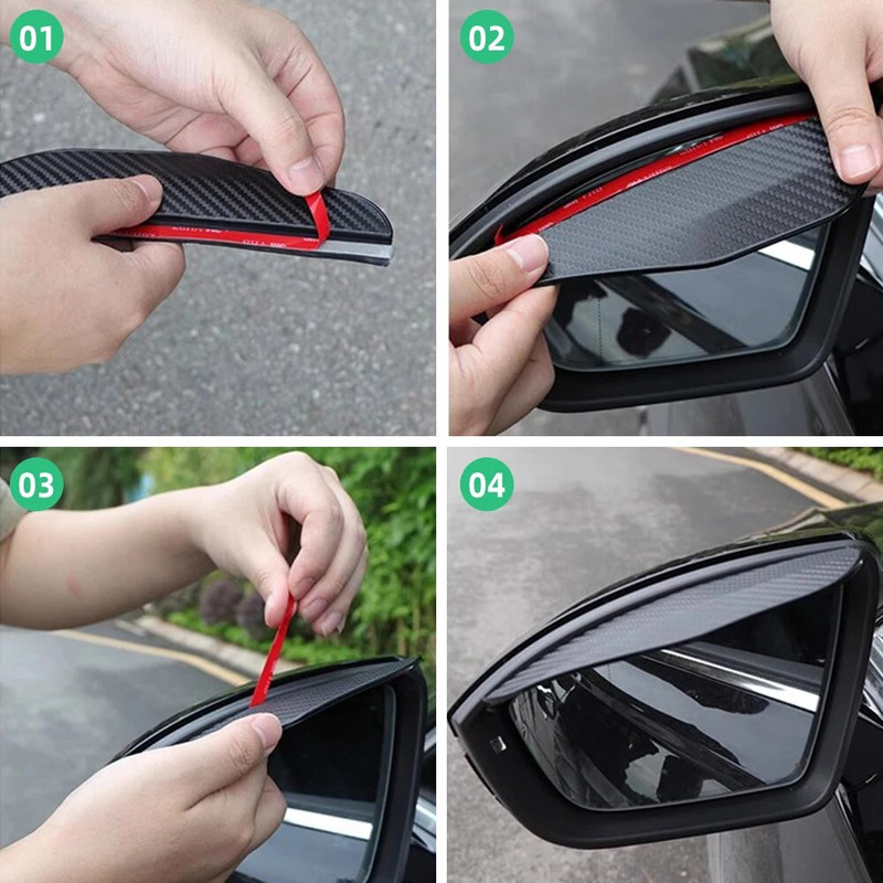 2gab Universāls automašīnas atpakaļskata spogulis uzacu auto aizmugures skata sānu lietus vairogs sniega aizsargs saules aizsargs.