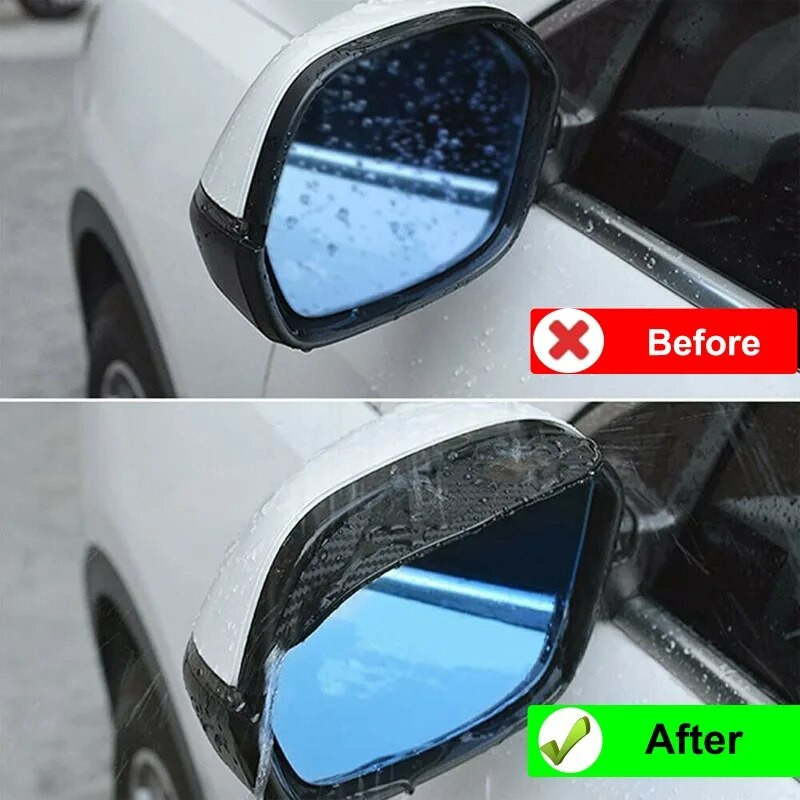 2tk auto tahavaatepeegel vihmakulmude visiir süsinikkiust tagantvaate päikesesirm vihmakindlad labad kleebis autodekoratsiooni tarvikud