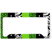 Green Animal Print Leopard Zebra numura zīmes turētājs Alumīnija numura zīmes rāmja licences zīmju turētājs