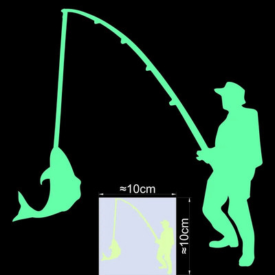 Pimedas helendav kalapüügi kleebis Magamistoa seinalüliti Köök külmkapp Vannitoa uks Sülearvuti auto kere akna kaitseraud DIY vinüülkleebis