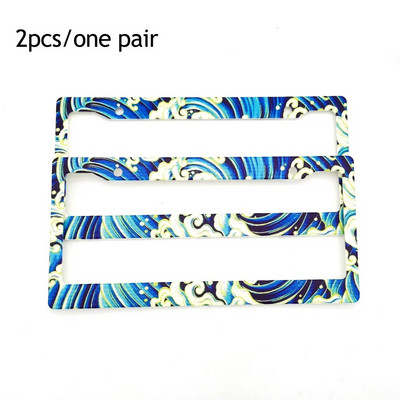 Uusim 2PCS JDM USA standardne ABS-auto numbrimärgi raam HKS Ukiyo-e Blue Wave Hokkaido dekoratsiooniauto numbrimärgi hoidjale