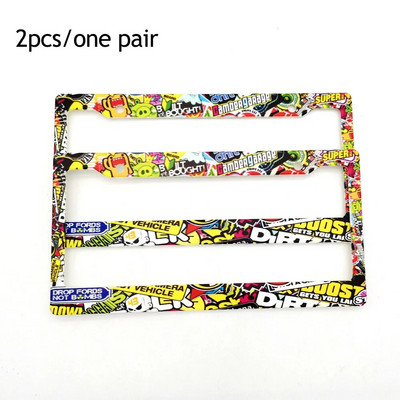 Uusim 2PCS JDM USA standardne ABS-auto numbrimärgi raam HKS Ukiyo-e Blue Wave Hokkaido dekoratsiooniauto numbrimärgi hoidjale