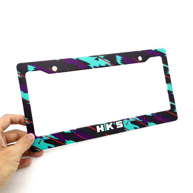 Uusim 2PCS JDM USA standardne ABS-auto numbrimärgi raam HKS Ukiyo-e Blue Wave Hokkaido dekoratsiooniauto numbrimärgi hoidjale