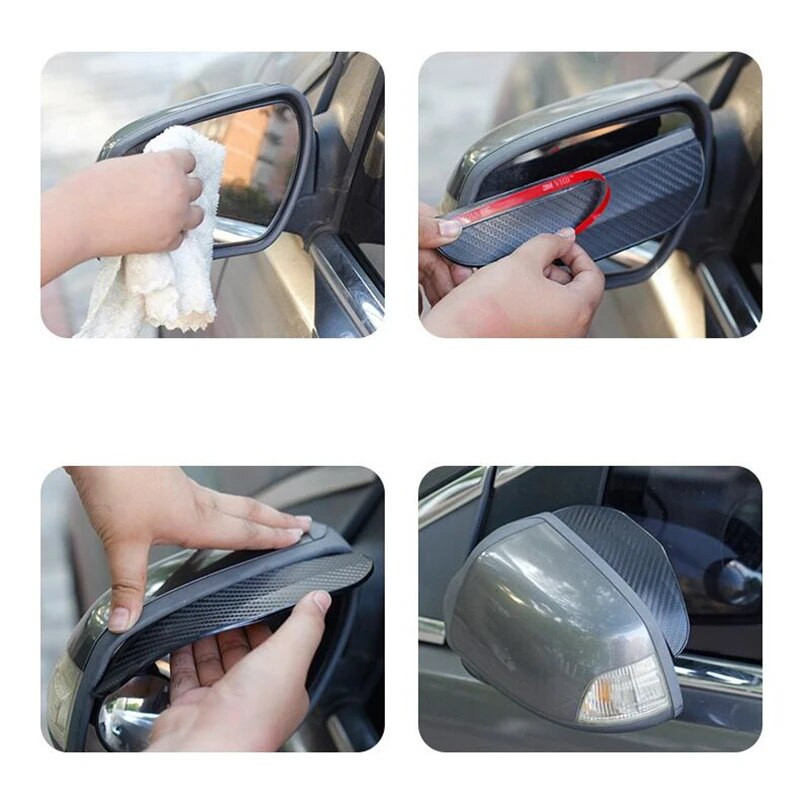 2 komada bočnog retrovizora za automobil, vizir za obrve protiv kiše, izgled od karbonskih vlakana, sjenilo za zaštitu od snijega, štitnik za zaštitu od vremenskih uvjeta, dodatna oprema za automobile