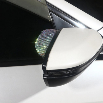 2Pcs PVC автомобилно огледало за обратно виждане Стикер Rain Eyebrow Auto Mirror Rain Shield Cover Bling Car Accessories Interior for Woman