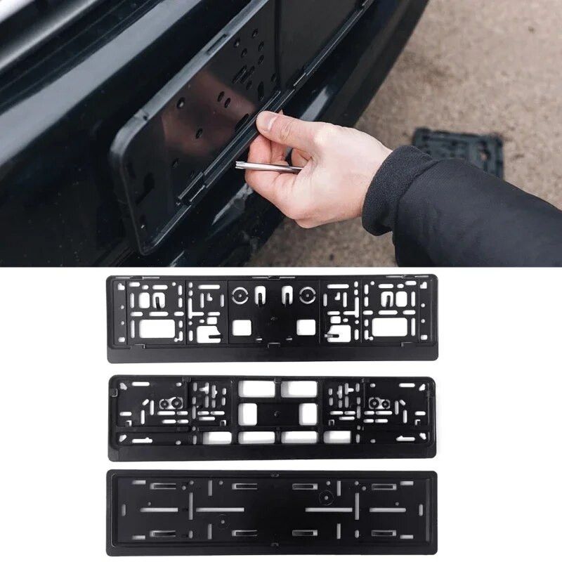 Univerzalni adapter za montažu nosača europskih registarskih pločica Nosač okvira odbojnika Crni PP okvir Dodatak za automobil