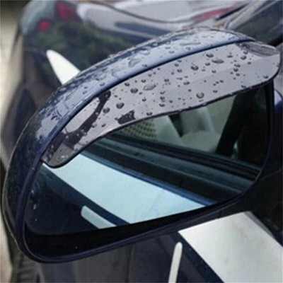 2Gb universāls automašīnas atpakaļskata spoguļa uzacu lietus aizsargs, melns caurspīdīgs auto detaļu atpakaļskata spoguļa aizsargs
