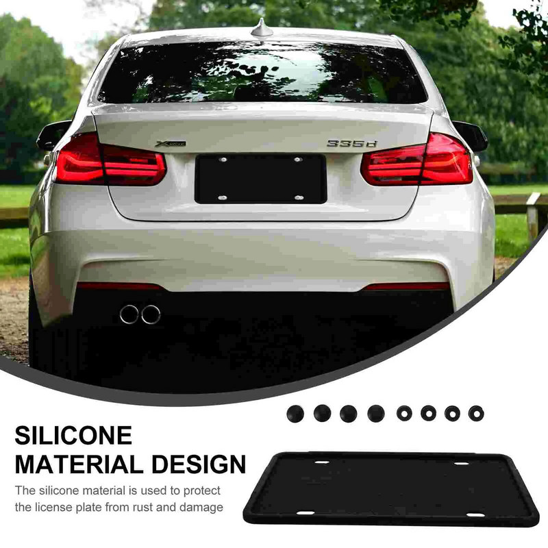 Numbrimärk raam Autodekoratsioon Silikoonist Autohoidik Ohutusmask Tarvikud Sõidukid Silikageel Litsentsi jaoks