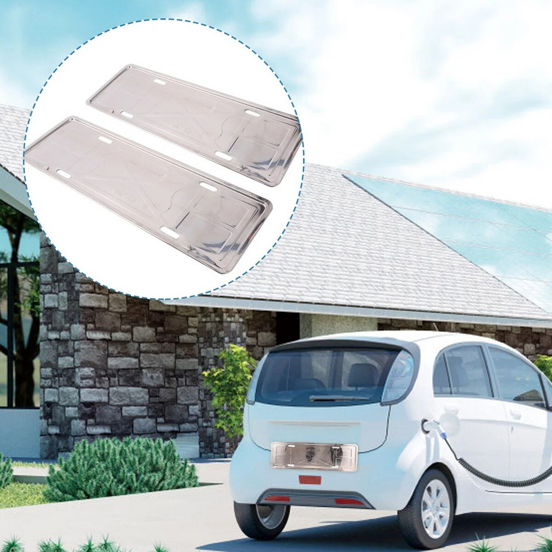 2tk roostevabast terasest numbrimärgi hoidik Auto varuosad Auto varuosad numbrimärgi riiul (hõbe)