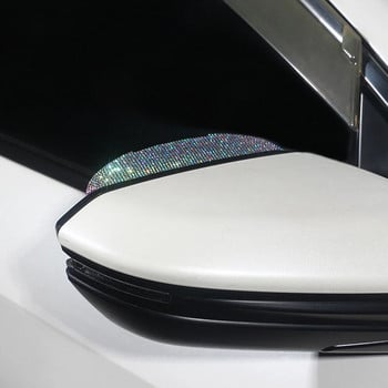 1 Ζεύγος Αυτοκόλλητα καθρέφτη πίσω όψης αυτοκινήτου Rhinestone Αυτοκόλλητα καθρέφτη βροχής φρυδιών Weatherstrip Auto Mirror Rain Shield προστατευτικό κάλυμμα σκιάς