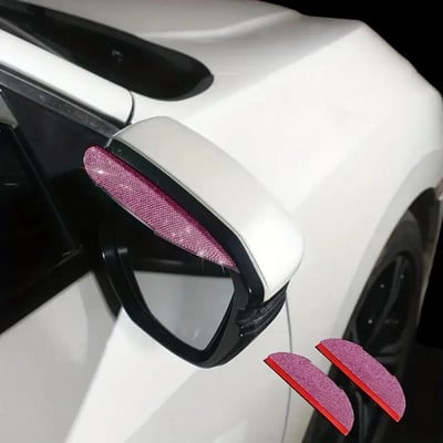 1Pora Kalnų krištolinio automobilio galinio vaizdo veidrodžio lipdukai nuo lietaus antakių oro juosta Automatinis veidrodinis skydas nuo lietaus gaubto dangtelio apsauginė apsauga