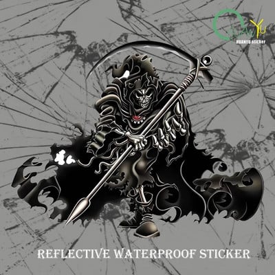 Dark Halloween Skull King Creative Pattern Waterproof Car Decoration Reflective Personality Modified Car Motorcycle Sticker