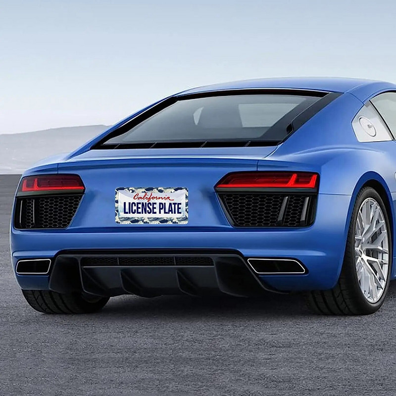 Ocean Waves Pattern Πλαίσια πινακίδας κυκλοφορίας Μεταλλικά αξεσουάρ αυτοκινήτου γενικής χρήσης πινακίδα κυκλοφορίας αυτοκίνητα Διακοσμητικά βιδωτά καπάκια 12x6 ιντσών