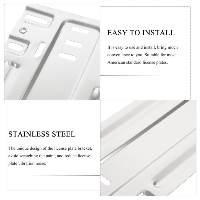 Στήριγμα μπροστινής κάμερας Βάση πινακίδας κυκλοφορίας Universal πρώην κιτ βάσης άδειας αυτοκινήτου από ανοξείδωτο χάλυβα